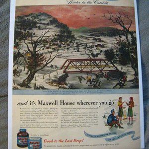 Maxwell House Coffee 1947 Vintage Life Magazine A… - image 1